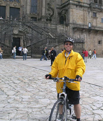 Modern pilgrim to Santiago de Compostela by bicycle